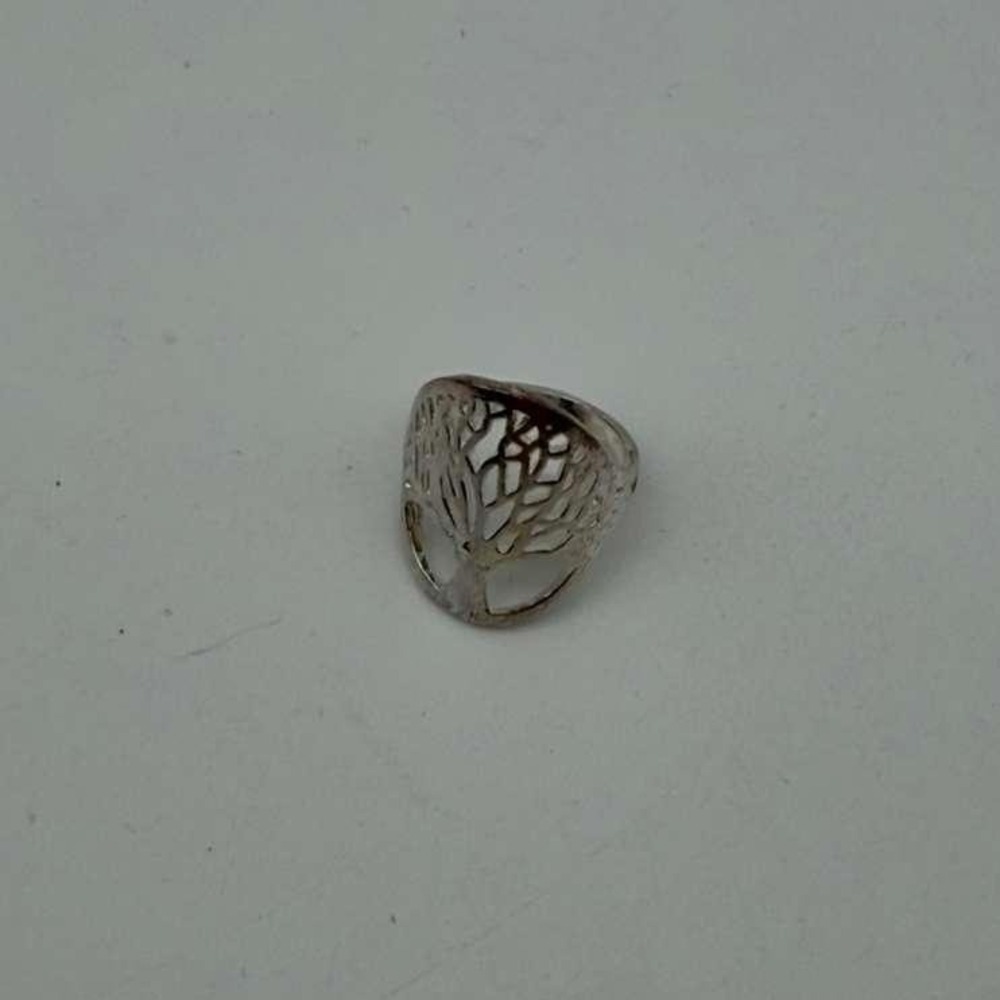 S925 Sterling Silver Tree Design Statement Ring Openwork Size 6 - Picture 8 of 10